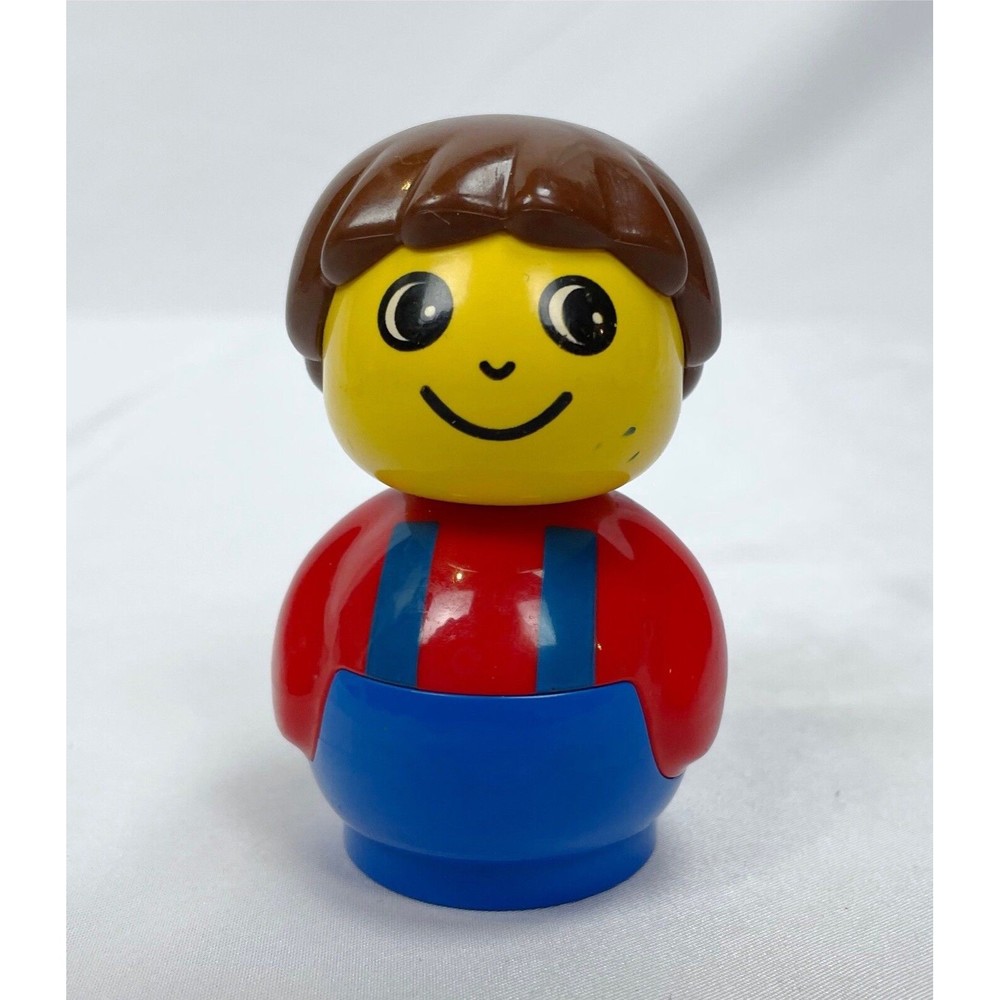 Lego Duplo Primo Boy Red Shirt Blue Overalls Figure 31017 Round Replacement Part